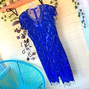 VTG Laurence Kazar beaded dress